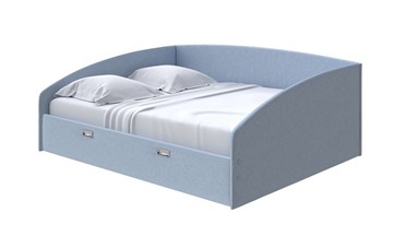 Двуспальная кровать Bono 160х200, Велюр (Scandi Cotton 21 Китайский Голубой) в Петрозаводске