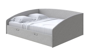 Кровать в спальню Bono 180х200, Искусственная шерсть (Лама Светло-серый) в Петрозаводске - предосмотр
