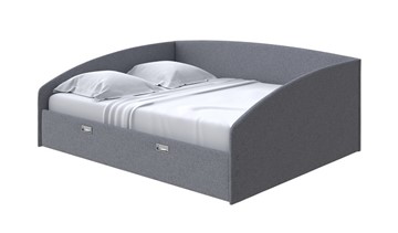 Двуспальная кровать Bono 180х200, Искусственная шерсть (Лама Темно-серый) в Петрозаводске