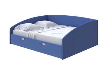 Двуспальная кровать Bono 180х200, Велюр (Scandi Cotton 23 Кобальт) в Петрозаводске