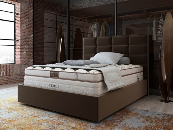 Кровать 2-спальная Chocolate Compact/Island M 160х200, Микровелюр (Manhattan Лесной каштан) в Петрозаводске - изображение