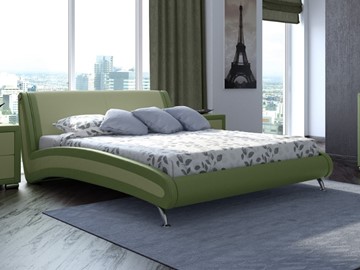 Двуспальная кровать Corso-2 160х200, Экокожа (Олива и зеленое яблоко) в Петрозаводске