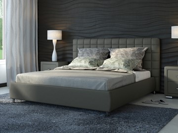 Спальная кровать Corso-3 140x200, Экокожа (Темно-серый) в Петрозаводске - предосмотр