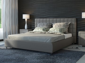 Кровать в спальню Corso-3 200x200, Экокожа (Серый) в Петрозаводске - предосмотр
