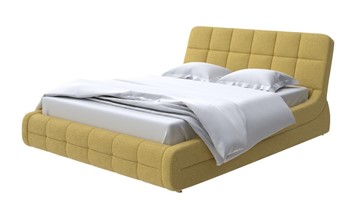 Спальная кровать Corso-6 160х200, Рогожка (Firmino Канареечный) в Петрозаводске