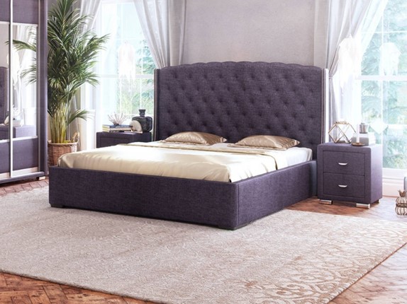 Кровать Dario Slim 140x200, Велюр (Лофти Слива) в Петрозаводске - изображение