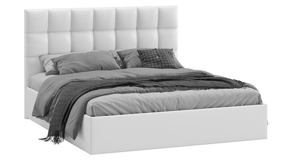 Кровать 2-спальная Эмбер тип 1 (Экокожа белая) в Петрозаводске - изображение