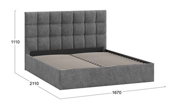 Двуспальная кровать Эмбер тип 1 (Микровелюр Wellmart Silver) в Петрозаводске - предосмотр 2