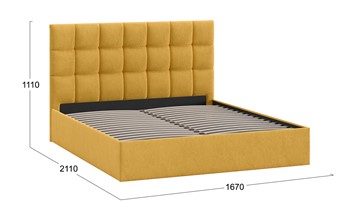 Двуспальная кровать Эмбер тип 1 (Микровелюр Wellmart Yellow) в Петрозаводске - предосмотр 2