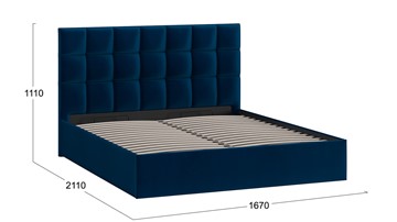 Кровать 2-спальная Эмбер тип 1 (Велюр Confetti Blue) в Петрозаводске - предосмотр 2