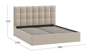 Кровать двуспальная Эмбер тип 1 (Велюр Confetti Cream) в Петрозаводске - предосмотр 2