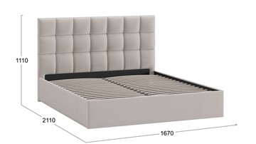 Двуспальная кровать Эмбер тип 1 (Велюр Confetti Smoke) в Петрозаводске - предосмотр 2