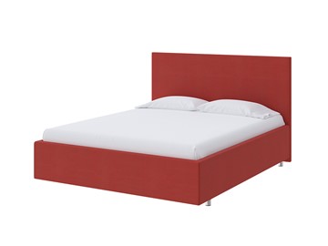 Двуспальная кровать Flat 160х200, Велюр (Forest 13 Красный) в Петрозаводске