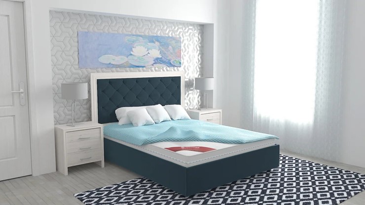 Двуспальная кровать Манхэттен 180х200 (с основанием), с высотой спинки - 140 см в Петрозаводске - изображение 4