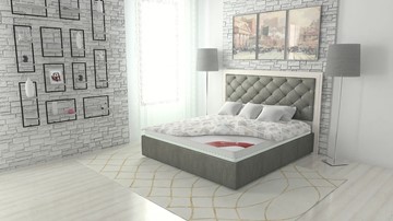 Двуспальная кровать Манхэттен 180х200 (с основанием), с высотой спинки - 140 см в Петрозаводске - предосмотр 1