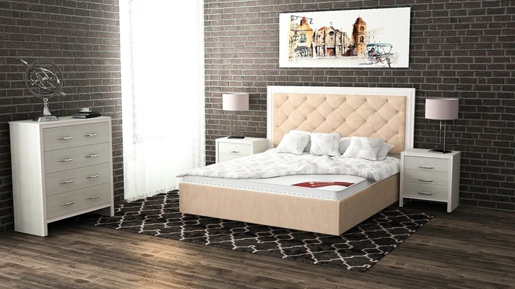 Двуспальная кровать Манхэттен 180х200 (с основанием), с высотой спинки - 140 см в Петрозаводске - изображение 5