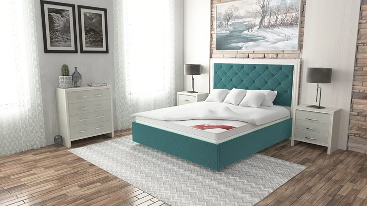 Двуспальная кровать Манхэттен 180х200 (с основанием), с высотой спинки - 140 см в Петрозаводске - изображение 6