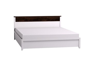 Двуспальная кровать Норвуд 32 с гибкими ламелями металл, Белый-Орех шоколадный в Петрозаводске