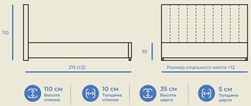 Кровать 2х-спальная Палермо 160х200 с подъемным механизмом в Петрозаводске - предосмотр 10