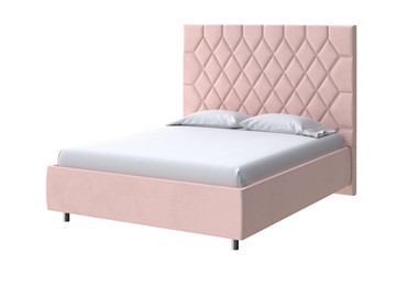 Спальная кровать Rhomby 200х200, Велюр (Ultra Розовый мусс) в Петрозаводске