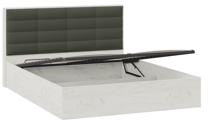 Кровать с подъемным механизмом Агата тип 1 (Дуб крафт белый, Велюр Серый) в Петрозаводске - изображение 2