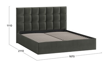 Двуспальная кровать с подъемным механизмом Эмбер (Велюр Confetti Stone) в Петрозаводске - предосмотр 3