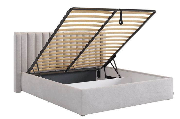 Кровать двуспальная с подъемным механизмом Ева (галька (велюр)) в Петрозаводске - изображение 2