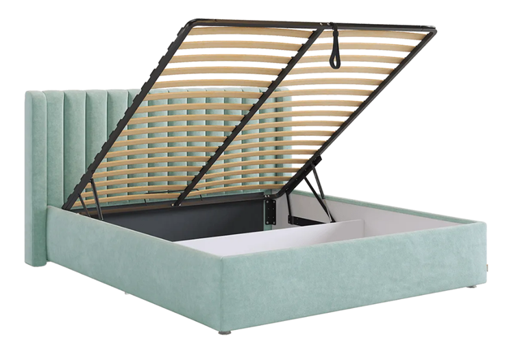 Кровать спальная с подъемным механизмом Ева (мята (велюр)) в Петрозаводске - изображение 2