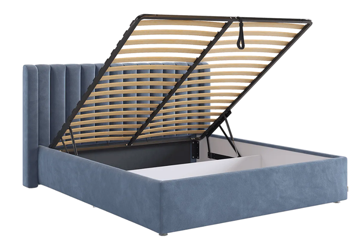 Кровать двуспальная с подъемным механизмом Ева (топаз (велюр)) в Петрозаводске - изображение 2