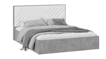 Двуспальная кровать с подъемным механизмом Хилтон Тип 1 без заглушины (Ателье светлый/Белый) в Петрозаводске - предосмотр