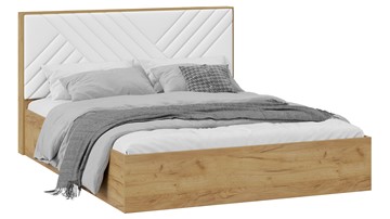 Спальная кровать с подъемным механизмом Хилтон Тип 1 без заглушины (Дуб крафт золотой/Белый) в Петрозаводске