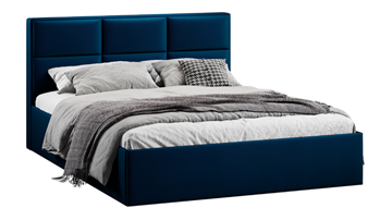 Спальная кровать с подъемным механизмом с заглушиной Стелла тип 1 (Велюр Confetti Blue) в Петрозаводске - предосмотр
