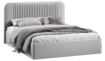Спальная кровать с подъемным механизмом с заглушиной Тиффани тип 1 (Микровелюр Confetti Silver) в Петрозаводске - предосмотр