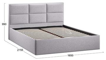 Кровать спальная с подъемным механизмом с заглушиной Стелла тип 1 (Микровелюр Jercy Silver) в Петрозаводске - предосмотр 3