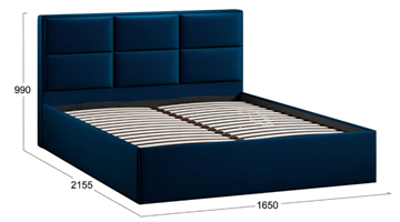 Спальная кровать с подъемным механизмом с заглушиной Стелла тип 1 (Велюр Confetti Blue) в Петрозаводске - предосмотр 3