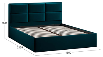 Кровать спальная с подъемным механизмом с заглушиной Стелла тип 1 (Велюр Confetti Izumrud) в Петрозаводске - предосмотр 3