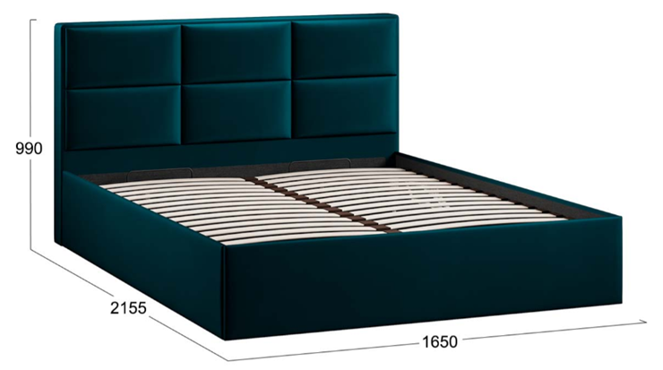 Кровать спальная с подъемным механизмом с заглушиной Стелла тип 1 (Велюр Confetti Izumrud) в Петрозаводске - изображение 3