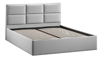 Двуспальная кровать с подъемным механизмом с заглушиной Стелла тип 1 (Велюр Confetti Silver) в Петрозаводске - предосмотр 1