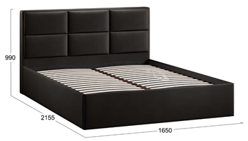 Двуспальная кровать с подъемным механизмом Стелла тип 1 (Велюр Confetti Stone) в Петрозаводске - предосмотр 2