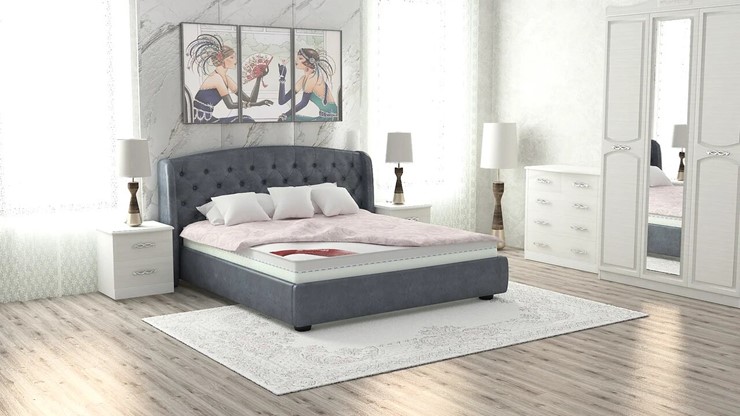 Двуспальная кровать Сильва 180х200 (с основанием) в Петрозаводске - изображение 1