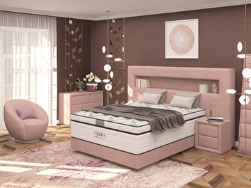 Кровать 2-спальная Smart/Podium M 160х200, Флок (Велсофт Винтажный розовый) в Петрозаводске