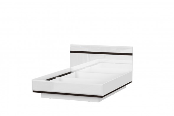 Кровать в спальню Соло универсальная 1,6х2,0, белый/белый глянец/венге в Петрозаводске - изображение