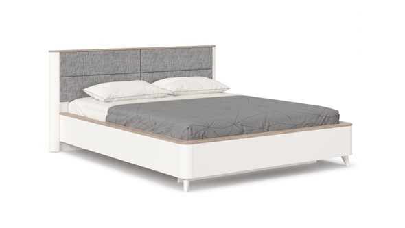 Кровать Стефания 1600 с кроватным основанием ЛД 413.150, Дуб Маувелла PR/Белый в Петрозаводске - изображение