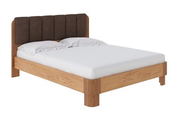 Кровать в спальню Wood Home Lite 2 160х200, ЛДСП+ткань (ЛДСП Бунратти/Антик (сосна)/Тетра Брауни) в Петрозаводске