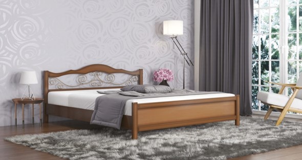 Кровать 1.5-спальная Ковка 140*195 с основанием в Петрозаводске - изображение