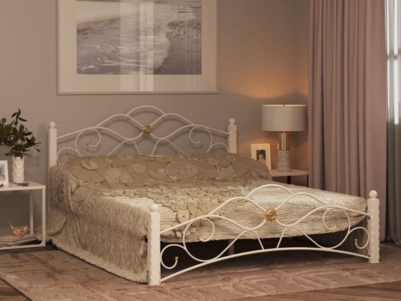 Кровать двуспальная Гарда 3, 160х200, белая в Петрозаводске - изображение