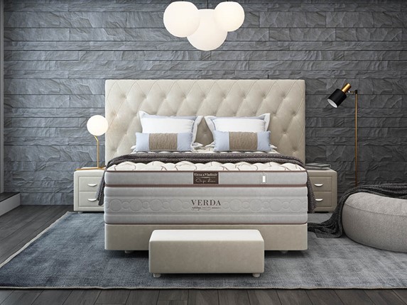 Двуспальная кровать Luxe/Podium M 160х200, Флок (Велсофт Бежевый) в Петрозаводске - изображение