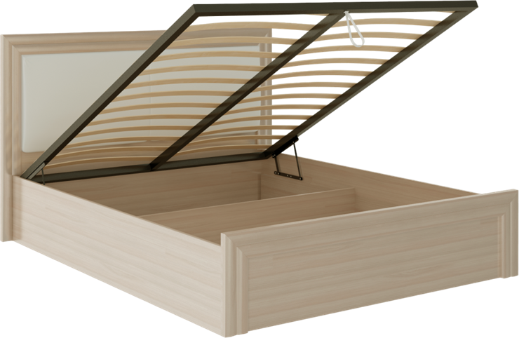 Кровать с подъемным механизмом Глэдис М32 (Шимо светлый/Белый текстурный) в Петрозаводске - изображение 1