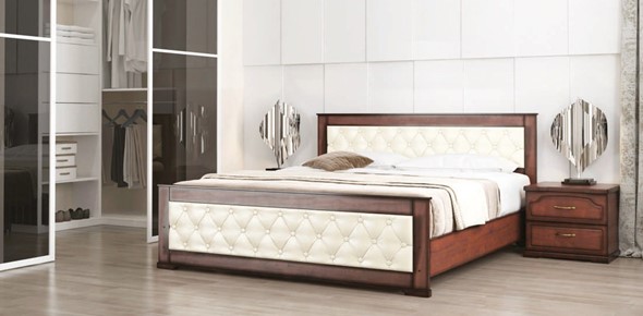 Кровать в спальню Стиль 2, 160х190, кожзам, с основанием в Петрозаводске - изображение