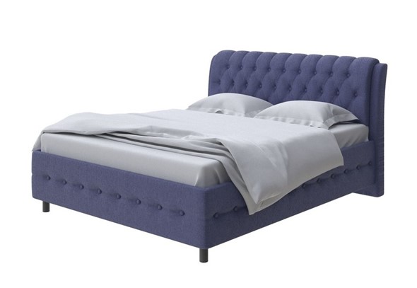 Двуспальная кровать Como (Veda) 4 180х200, Рогожка (Firmino Полуночный синий) в Петрозаводске - изображение